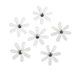 Fleurs en satin av. strass, 1,8cm ø