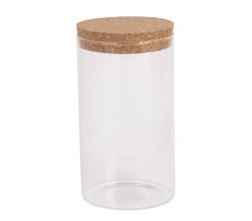 Pot en verre av.couvercle liège 9,5cm