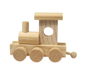 Locomotive en bois, 10x4,5x7 cm