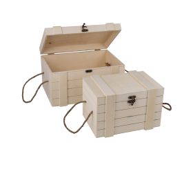 Lot de coffres en bois, FSC Mix Credit