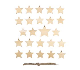 Pendentif de bois Etoiles,FSC Mix Credit
