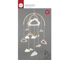 Mobile en bois de bambou, 2 feuilles `25