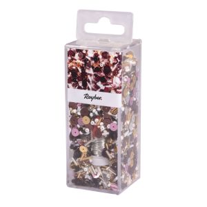 Sequins and glass beads mix with wire