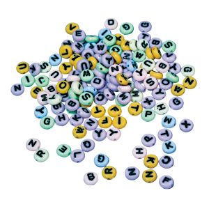 Plastik-Buchstaben-Perlen rund, 6mm ø