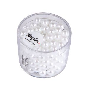 Waxed beads, 6 mm ø, white