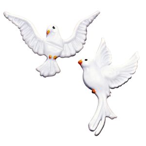 Wax motif: Dove, painted