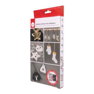 Sil.casting mould Winter + stencil A5