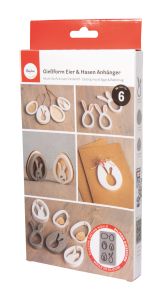 Silikon Gießform Eier + Hasen Anhänger