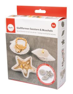 Silikon Gießformen Set Seestern+Muscheln