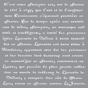 Schablone franz. Schrift