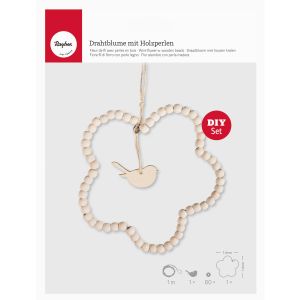 BP: Drahtblume mit Holzperlen, 14cm ø