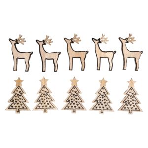 Miniatures en bois Sapin+cerf