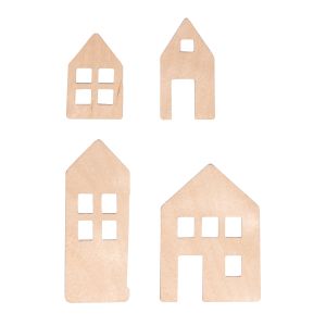 Maisons illuminées en contreplaqué