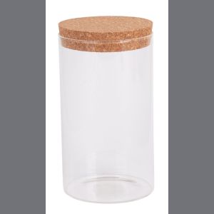 Glass jar with cork lid, 9.5cm ø