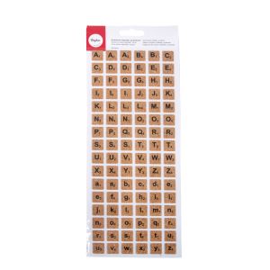 Cork sitcker alphabet, square