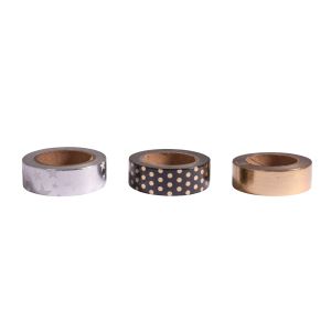 Washi Tape Set Black/Gold/Silver Foil