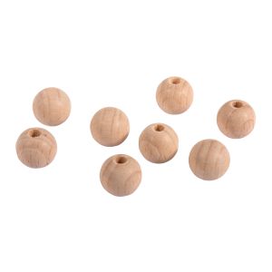 Boules en bois brut demi-percées, ø12mm