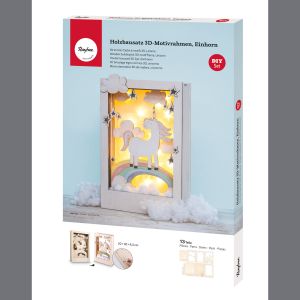 Kit bois cadre motif3D Licorne, FSC 100%