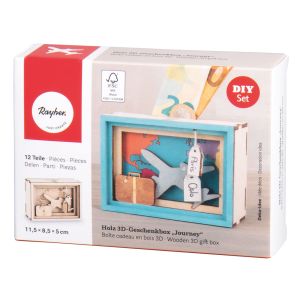 Wood 3D gift box, FSC Mix Credit
