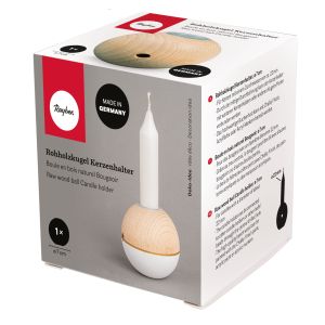 Raw wood ball Candle holder, 7cm ø