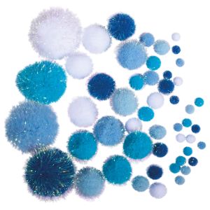 Metallic-Pompons,sortiert