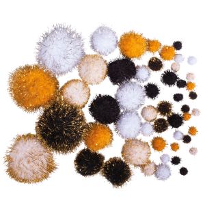 Metallic-Pompons,sortiert