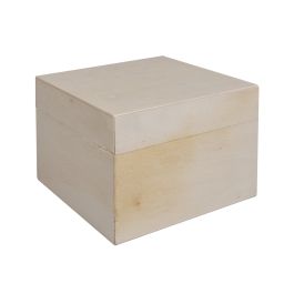 Plaine boîte en bois pin avec couvercle et fermoir 20x14.5 x11.5 cm rn123