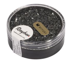 Delica rocailles, 2.2mm ø, anthracite