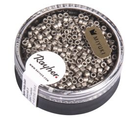 Delica-Rocailles, 2,2mm ø, stahlgrau