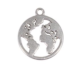 Metallic pendant World map, 18mm ø