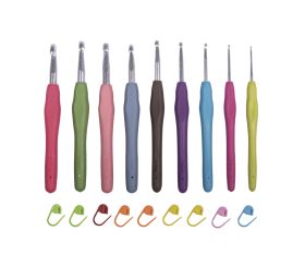Kit crochet poignée caoutchouc, 2-10mm ø