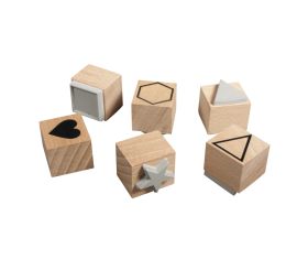 Set of wooden stamps Basic, 2.2-3.7cm ø