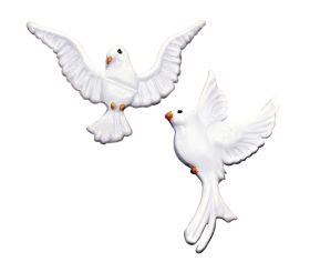 Motif en cire: Pigeon, peint