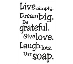 Label  Live simply...