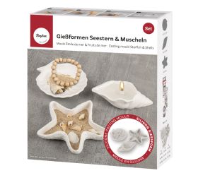 Silikon Gießformen Set Seestern+Muscheln