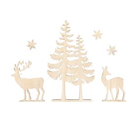 Wood motif Tree&Deer, FSC 100%