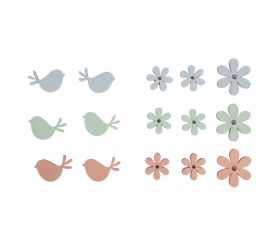 Holz Streuteile Blume Vogel