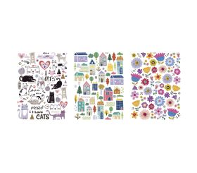 Transfer Rub on Flower Cat Home