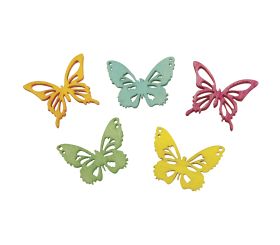 Miniatures en bois Papillons 5 couleurs