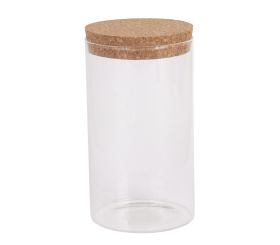 Glass jar with cork lid, 9.5cm ø