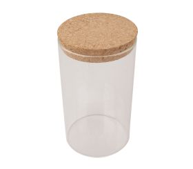 Glass jar with cork lid, 9.5cm ø
