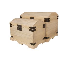 Set de coffres en bois, 2 tailles
