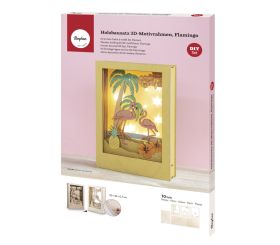 Kit bois cadre motif3D Flamant,FSC 100%