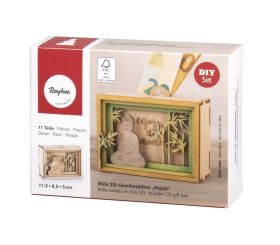 Wood 3D gift box, FSC Mix Credit