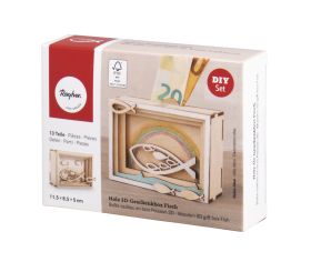 Wood 3D gift box, FSC Mix Credit