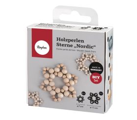 BP:Holzperlen Sterne Nordic 2x7cm+1x11cm