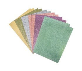 Glitterpapier Mix - Pastell,A5,selbstkl.