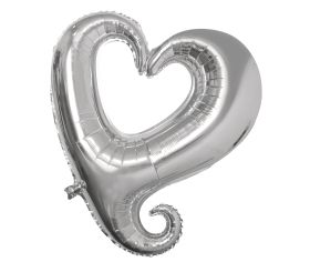 Foil balloon Heart, Silhouette, 91cm ø