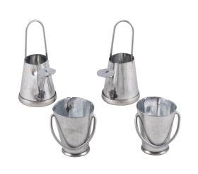 Metallic watering can + bucket