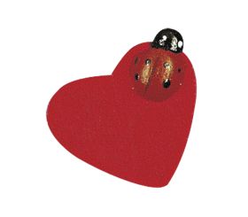 Wooden objects: Heart with beetle